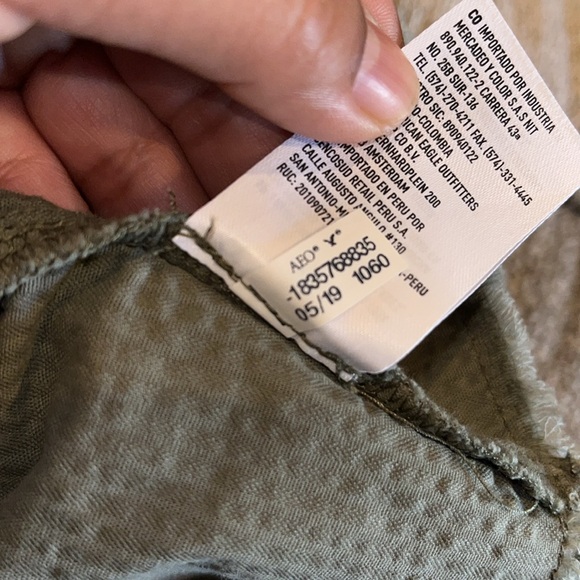 AMERICAN EAGLE CORDUROY CROPPED JACKET GREEN SIZE LARGE - Picture 5 of 5